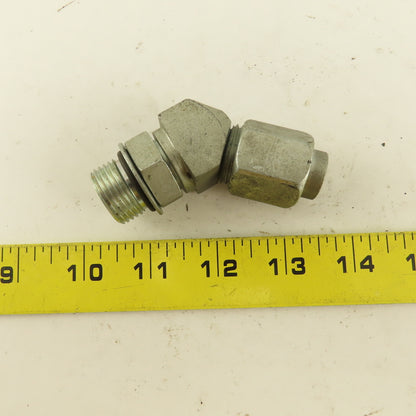1/2" OD Tube 7/8-14 JIC Flare X 7/8-14 ORB 45° Elbow