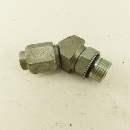 1/2" OD Tube 7/8-14 JIC Flare X 7/8-14 ORB 45° Elbow