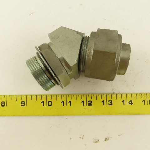 1-1/4" OD Tube 1-5/8-12 JIC X 1-5/8-12 ORB 45° Elbow