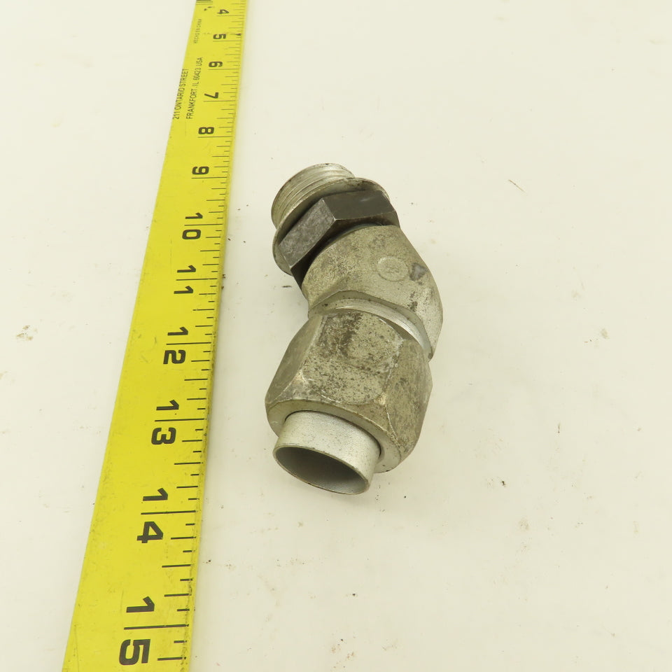 3/4" OD Tube 1-3/16-12 JIC X 1-3/16-12 ORB 45° Elbow