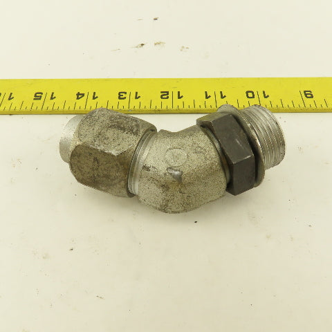 3/4" OD Tube 1-3/16-12 JIC X 1-3/16-12 ORB 45° Elbow