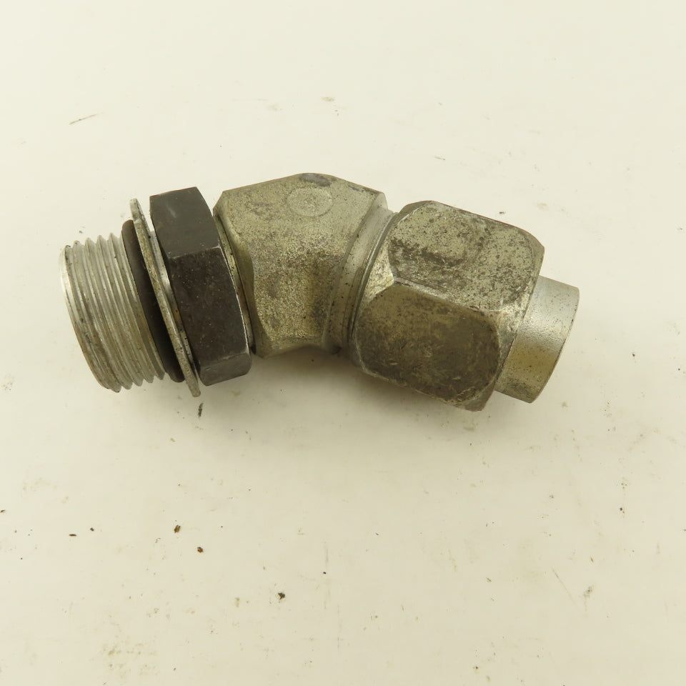 3/4" OD Tube 1-3/16-12 JIC X 1-3/16-12 ORB 45° Elbow