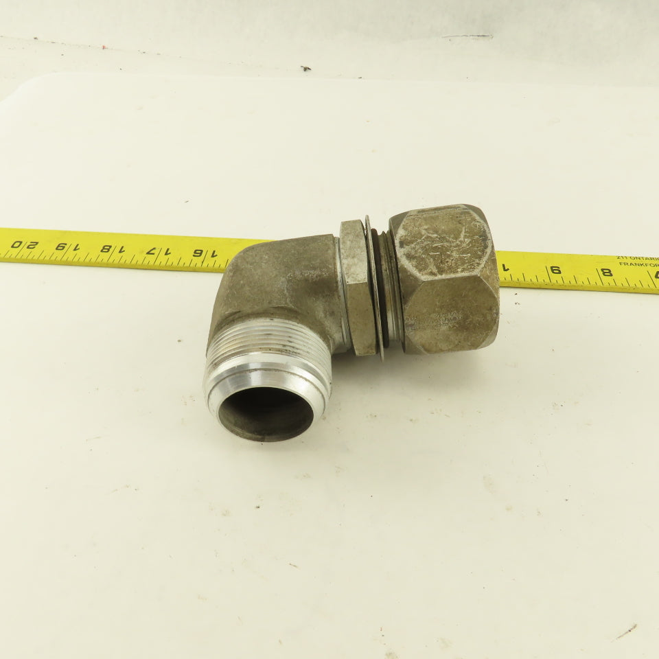 1-1/2 OD Tube 1-7/8-12 JIC Flare X 1-7/8-12 ORB Male 90° Elbow