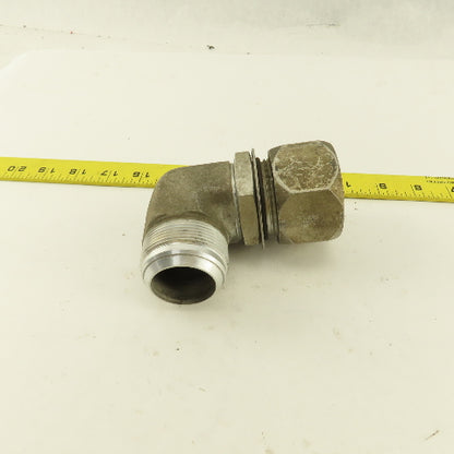 1-1/2 OD Tube 1-7/8-12 JIC Flare X 1-7/8-12 ORB Male 90° Elbow