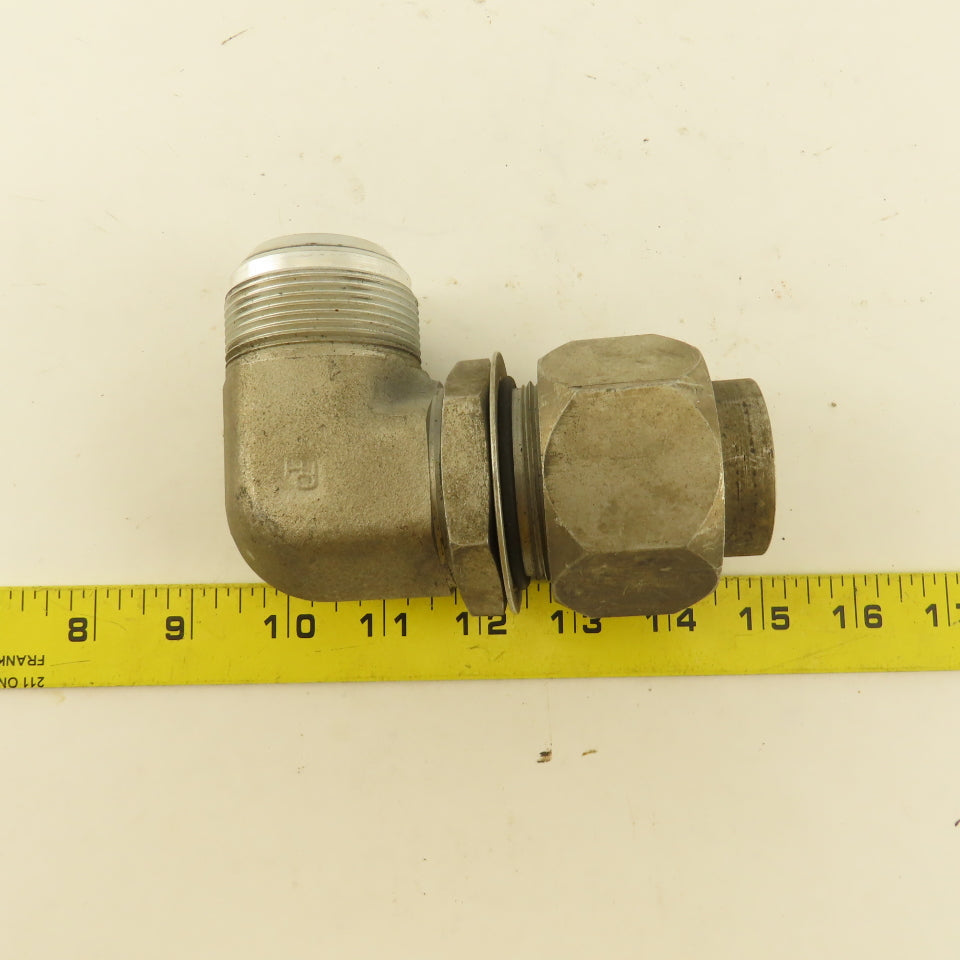 1-1/2 OD Tube 1-7/8-12 JIC Flare X 1-7/8-12 ORB Male 90° Elbow