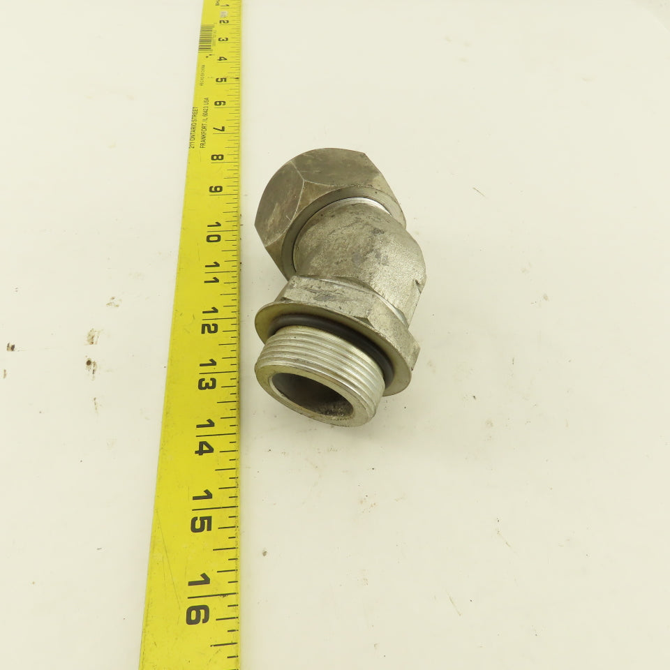 1-1/4 OD Tube 1-5/8-12 JIC Flare X 1-5/8-12 ORB Male 45° Elbow