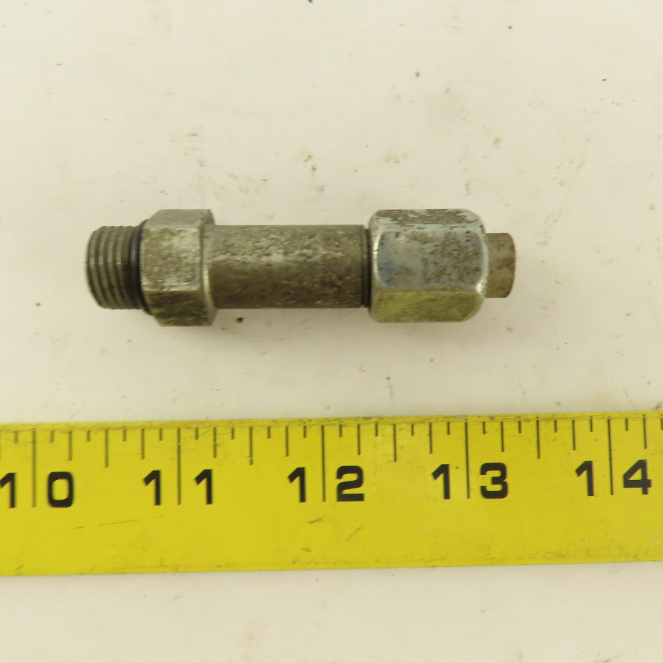 1/4" OD Tube 9/16-18 JIC Flare 9/16-18 Male O-Ring Seat Extension 2-1/2" OAL