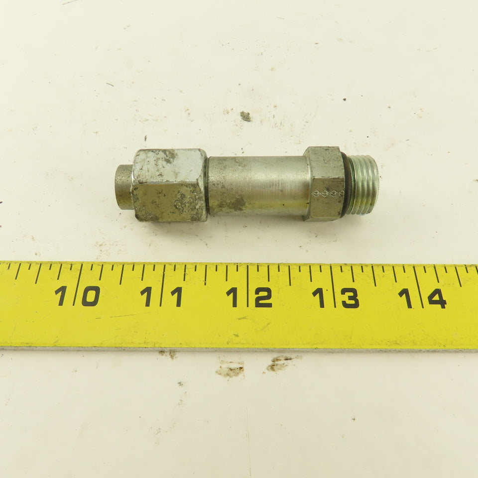 3/8" OD Tube 3/4-16 JIC Flare 3/4-16 Male O-Ring Seat Extension 3" OAL