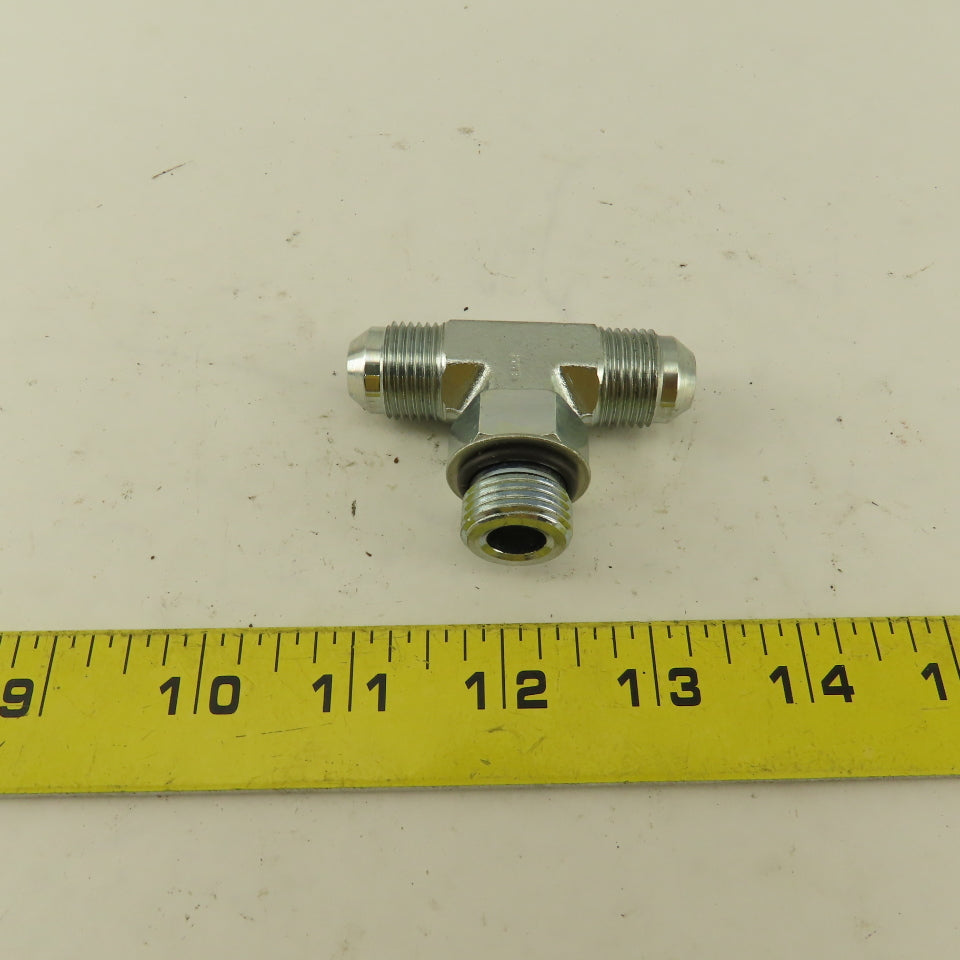 Parker 3/8" Tube OD 3/4-16 Male ORB X 3/4-16  Branch TEE Fitting Lot Of 2