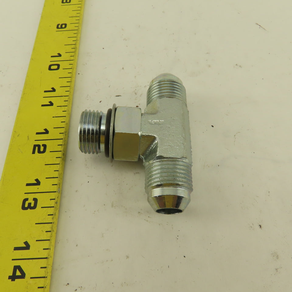 Parker 3/8" Tube OD 3/4-16 Male ORB X 3/4-16  Branch TEE Fitting Lot Of 2