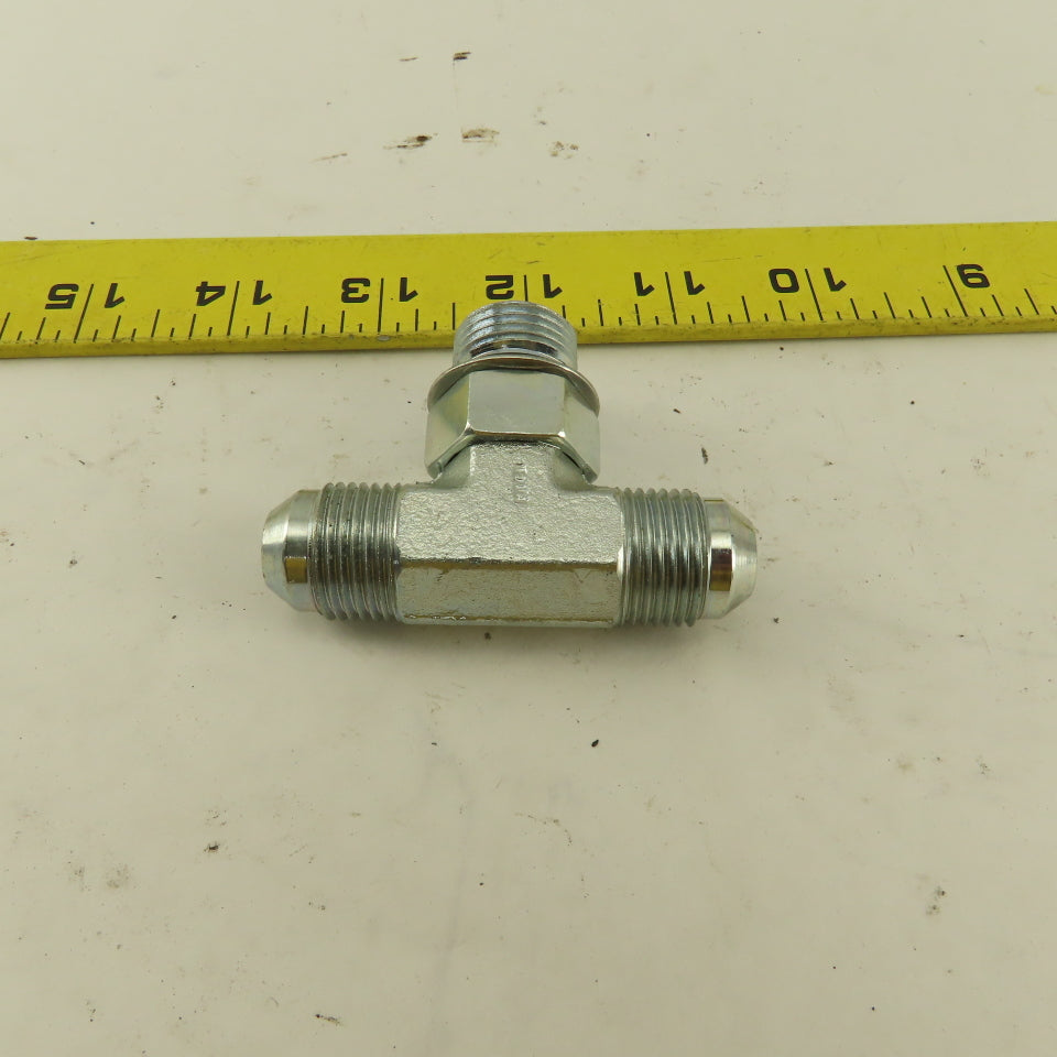 Parker 3/8" Tube OD 3/4-16 Male ORB X 3/4-16  Branch TEE Fitting Lot Of 2