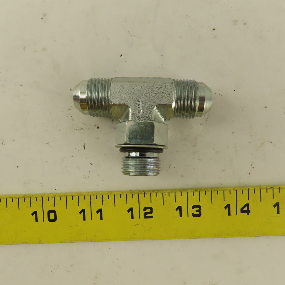 Parker 3/8" Tube OD 3/4-16 Male ORB X 3/4-16  Branch TEE Fitting Lot Of 2