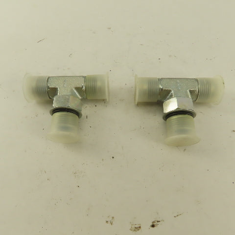 Parker 3/8" Tube OD 3/4-16 Male ORB X 3/4-16  Branch TEE Fitting Lot Of 2