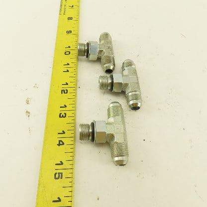 Parker 1/4" Tube OD 9/16-18 Male ORB X 9/16-18  Branch TEE Fitting Lot Of 3