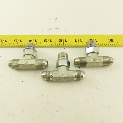 Parker 1/4" Tube OD 9/16-18 Male ORB X 9/16-18  Branch TEE Fitting Lot Of 3