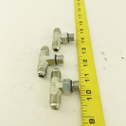 Parker 1/4" Tube OD 9/16-18 Male ORB X 9/16-18  Branch TEE Fitting Lot Of 3