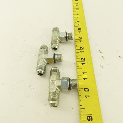 Parker 1/4" Tube OD 9/16-18 Male ORB X 9/16-18  Branch TEE Fitting Lot Of 3