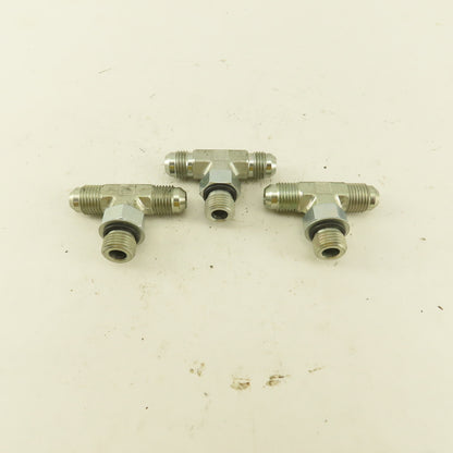 Parker 1/4" Tube OD 9/16-18 Male ORB X 9/16-18  Branch TEE Fitting Lot Of 3