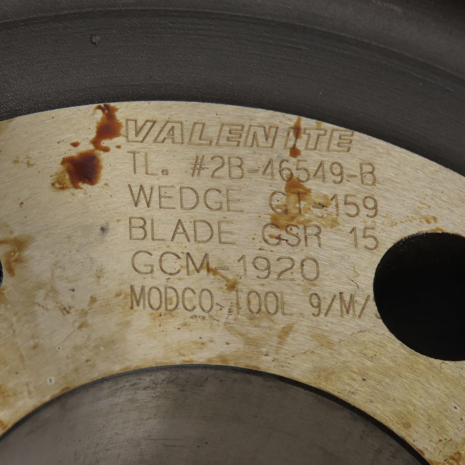 Valenite 2B-46549-B GCM1920 10-9/64" OD 30 Blade Indexing Face Mill 2-1/2" Arbor