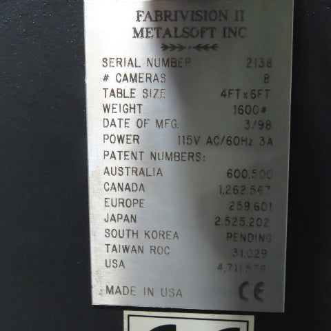 FabriVision Metalsoft 48x72 Flat Bed Measurement & Digitizing Scanner 2d scanner