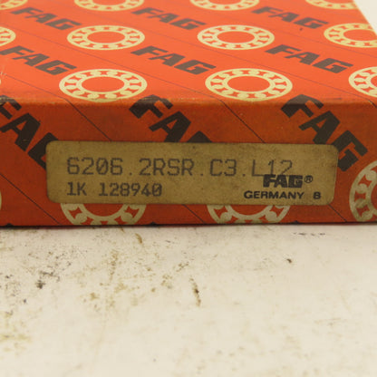 FAG 6206.2RSR.C3.L12 Deep Groove Single Row Ball Bearing 30mmx 62mm x 16mm