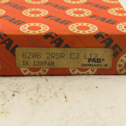 FAG 6206.2RSR.C3.L12 Deep Groove Single Row Ball Bearing 30mmx 62mm x 16mm