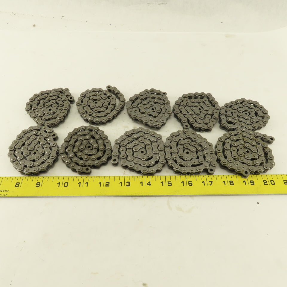Peer ANSI #35 Single Row Riveted Roller Chain 10 Pieces 18" Each & Links