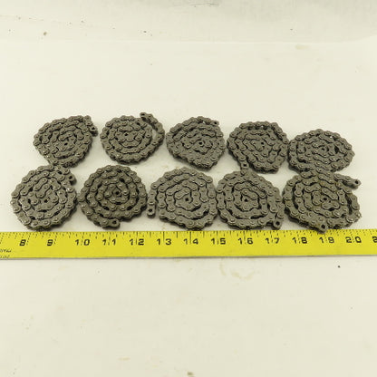 Peer ANSI #35 Single Row Riveted Roller Chain 10 Pieces 18" Each & Links