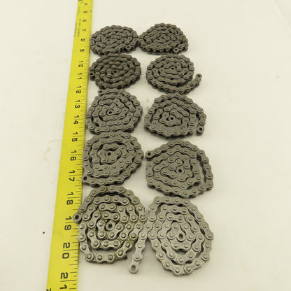 Peer ANSI #35 Single Row Riveted Roller Chain 10 Pieces 18" Each & Links