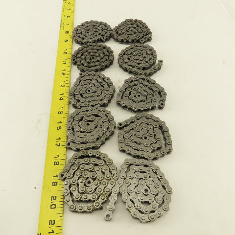 Peer ANSI #35 Single Row Riveted Roller Chain 10 Pieces 18" Each & Links