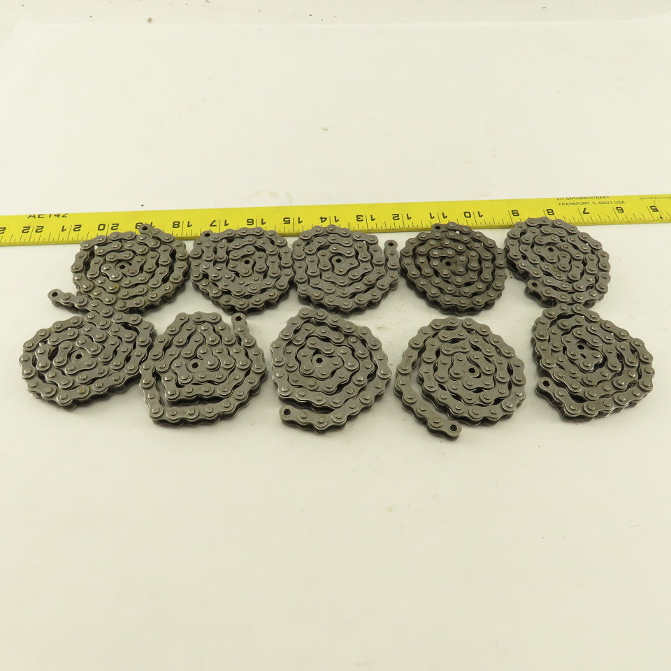 Peer ANSI #35 Single Row Riveted Roller Chain 10 Pieces 18" Each & Links