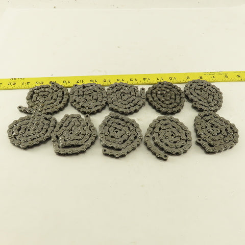 Peer ANSI #35 Single Row Riveted Roller Chain 10 Pieces 18" Each & Links