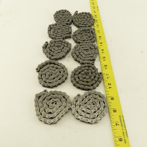 Peer ANSI #35 Single Row Riveted Roller Chain 10 Pieces 18" Each & Links