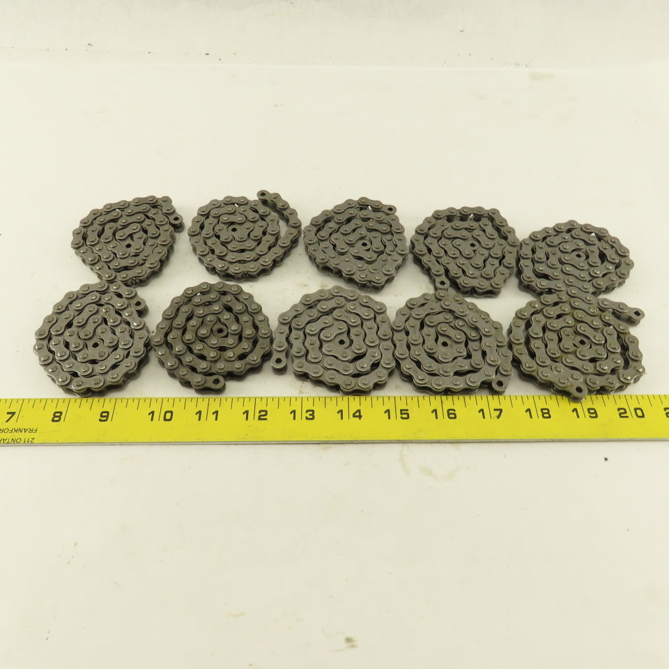 Peer ANSI #35 Single Row Riveted Roller Chain 10 Pieces 18" Each & Links