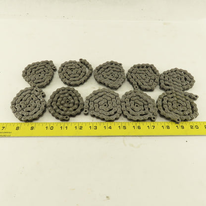 Peer ANSI #35 Single Row Riveted Roller Chain 10 Pieces 18" Each & Links