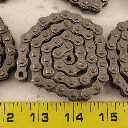 Peer ANSI #35 Single Row Riveted Roller Chain 10 Pieces 18" Each & Links