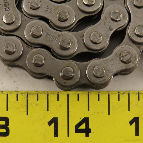 Peer ANSI #35 Single Row Riveted Roller Chain 10 Pieces 18" Each & Links