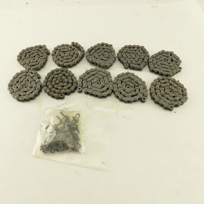 Peer ANSI #35 Single Row Riveted Roller Chain 10 Pieces 18" Each & Links
