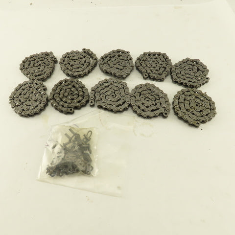 Peer ANSI #35 Single Row Riveted Roller Chain 10 Pieces 18" Each & Links