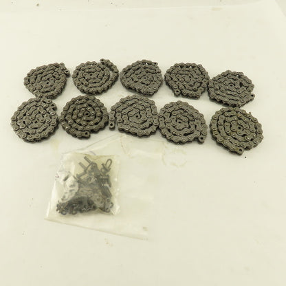 Peer ANSI #35 Single Row Riveted Roller Chain 10 Pieces 18" Each & Links