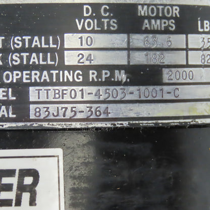 Kollmorgen TTBF01-4503-1001-C 10/24VDC 2000RPM 182A DC Motor W/ 115V Brake