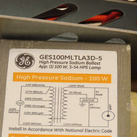 General Electric GES100MLTLA3D-5 High Pressure Sodium Ballast 120/208/240/277V
