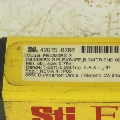 STI FlexSafe 42675-0200 FS4320BX-3 Emitter Safety Light Curtain 20"