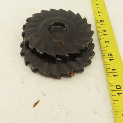 4-1/2" x 1/4" x 1-1/4" Bore 20 Tooth HSS Cutter Slitter Slot Blade Lot Of 2
