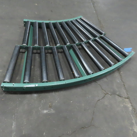 Roach 40-1/4" Gravity Roller 45° Curve Conveyor 37" BF 2.50" diam. Rollers