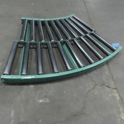 Roach 40-1/4" Gravity Roller 45° Curve Conveyor 37" BF 2.50" diam. Rollers