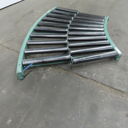 Roach 40-1/4" Gravity Roller 45° Curve Conveyor 37" BF 2.50" diam. Rollers