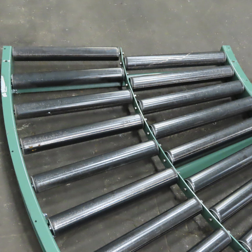 Roach 40-1/4" Gravity Roller 45° Curve Conveyor 37" BF 2.50" diam. Rollers