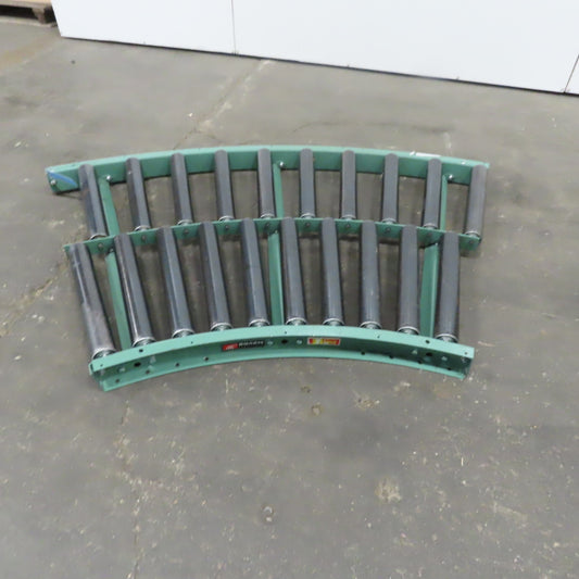 Roach 40-1/4" Gravity Roller 45° Curve Conveyor 37" BF 2.50" diam. Rollers
