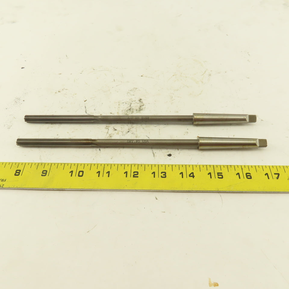 5/16" HSS Straight Flute Chucking Reamer 1MT Taper Shank 3" LOC Lot of 2